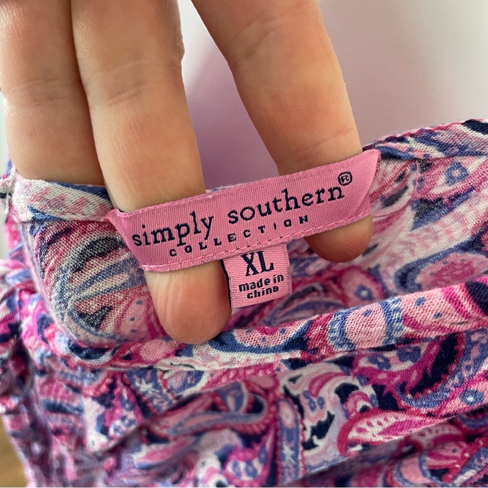Simply Southern Y2K Pink & Purple Paisley Keyhole Maxi Slip Dress, size XL - Picture 3 of 12